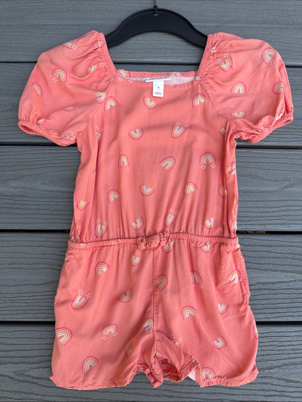 Cat & Jack Coral Rainbow Print Romper